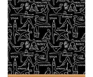 Tela de yoga de The Yard, tela de tapicería de chakra, yoga, ejercicio, garabatos, para sillas, sofá, tela espiritual Zen al aire libre, impermeable, tela de 2 yardas, (largo x ancho x ancho), color