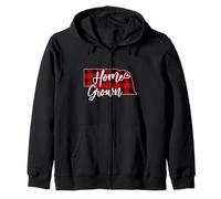 Tela Escocesa roja cultivada en casa de Nebraska Buffalo NE State Love Sudadera con Capucha
