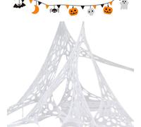 Tela espeluznante de Halloween, tela de telaraña de Halloween para interiores, accesorios de escena, telón de fondo para cabina de fotos, suministros de terror para ramas, vallas, porche, patio