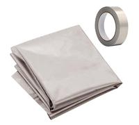 Tela Faraday RF, tejido de blindaje Faraday, protege la señal, tejido conductor, blindaje de radiación RFID, material de bloqueo de señal RF, tejido liso, 6 m x 1,1 m, con cinta de blindaje