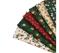 Tela Festiva de Navidad - 150cm Ancho Material Tejido de Poliéster, Estampados Pájaro Cartoon/Copo de Nieve/Acebo - 1unid para Coser Almohadas/Falda de Árbol/Sacos de Regalo(Style4,500X150cm)