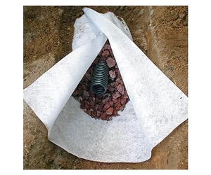 Tela geotextil de jardinería, 1 pieza tela no tejida resistente 5 oz for drenaje francés, entrada, estabilización del suelo y control malezas(White,2mx90m/6.5ftx295ft)