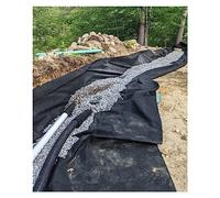 Tela geotextil de jardinería, tela no tejida resistente 5 oz for drenaje y paisaje, for estabilización entradas control erosión(Black,1mx65m/3.3ftx213ft)