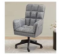 Tela gris tapizada silla de sofá individual giratoria con ruedas para escritorio Oficina Sillón de respaldo alto Silla de salón para sala de estar Lectura Vanity Sillas de computadora Pie de pulpo