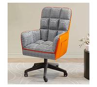 Tela gris tapizada silla de sofá individual giratoria con ruedas para escritorio Oficina Sillón de respaldo alto Silla de salón para sala de estar Lectura Vanity Sillas de computadora Pie de pulpo