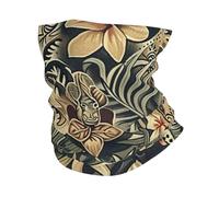 Tela Hawaiana Tiki con Plantas De Palmeras Tropicales Beige Y Marrón Hombre Mujer Bufanda Tubular Resistente Al Viento Bandana Multifunción Tubular Pañuelo para Deportes Correr Senderismo