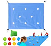 Tela impermeable Blue Hole Teambuildingspel - 216 x 145 x 1 cm Speelmat, Groepscoördinatie-uitdaging | Collaboratieve Activiteitenset Voor en Buitenevenementen, incluye ocho pelotas de entrenamiento