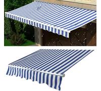 Tela Impermeable de 280 g para toldos - Cubierta Resistente a los Rayos UV para Patio, jardín, Ventana y Mercado - Lona Parasol a Rayas (Solo Tela) - Protección Duradera