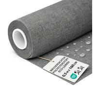 Tela impermeable por metros 0,5 M x 160 cm - Tejido resistente al agua para exterior ideal para cojines cortinas fundas muebles de jardín y proyectos de costura Gris lino ecológico Oeko-Tex