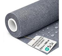 Tela impermeable por metros 0,5 M x 160 cm - Tejido resistente al agua para exterior ideal para cojines cortinas fundas muebles de jardín y proyectos de costura Azul vaquero lino ecológico Oeko-Tex