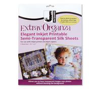 Tela Jacquard Ink Jet, hojas de organza de seda de 8,5 x 11 pulgadas (paquete de 5)