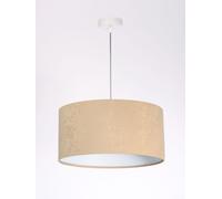 Tela Lámpara Colgante Beige Blanco Velur Óptica Redondo Ø40cm Aylmer de Comedor