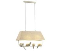 Tela larga tela resina pájaros colgante de pájaros acaba de comedor de dormitorio iluminado decoración de la sala de estar lámpara de colgación lede27 fuente de luz 2 cabezas lámparas de lámpara
