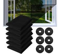 Tela Mosquitera para Puerta, 130x150cm 6 Piezas Mosquiteras Ventana de Insectos, Ventana Contra Insectos, Malla Antimosquitos, para Ventana y Puerta, Adiós a los Mosquitos y Otros Insectos (Negro)