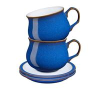 Tela natural Denby, gres, azul imperial, 2 Cups and Saucers