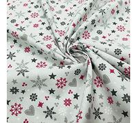 Tela navideña "Christmas Time" - ancho extra 160cm - 100% algodón - por metro (Burdeos)