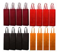 Tela no tejida, bolsas de vino de Navidad, café, naranja, borgoña, rojo, botellas individuales, doce cada una, 48 bolsas de regalo para botellas de vino, ideales para regalos de vacaciones