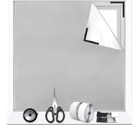 Tela Opaca para tapar luz en Ventanas Gris Claro sin Necesidad de taladrar,3 m x 1,45 m Estor Opaco para Ventana Recortable,con ventosas protección contra el Calor,para claraboyas, protección Solar