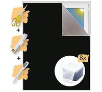 Tela opaca por metro | parasol 100% oscurecimiento | Película térmica para todas las ventanas | estor sin agujeros | protección contra el calor | Blackout (negro con nano almohadillas)