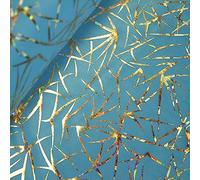 TELA PAN DE ORO ESTAMPADA CON BRILLOS TORNASOL SERIE MIRTO DESTELLOS, ANCHO 112cm (3 METROS, TURQUESA)