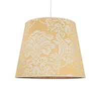 Tela Pantalla de Lámpara para Colgante E27 Barroco Patrón Oro Ø38cm Cónico Sauce