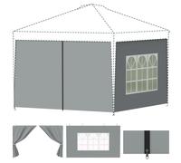 Tela para cubierta de ventana de pérgola de 3X3 metros - con 2 piezas para - Cubierta lateral universal para pérgola exterior - Tela de cubierta a prueba de viento y parasol
