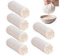 Tela para cultivo, 6 unidades, red fina reutilizable no blanqueada, para leche de nueces de algodón, para suministro, zumos, manualidades, yogur, bebidas caseras