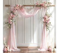 Tela para Decorar Arco de Boda, 1 Panel de 71 cm x 5,8 m, Cortinas Color Rosa pálido translúcidas para Arco, Cortina de Fondo para Boda, Ceremonia, Fiesta y decoración de Techo