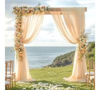 Tela para Decorar Arco de Boda, 2 Paneles de 71 cm x 5,8 m, Cortina de Fondo Color champán, decoración de Arco y Cortinas de Techo para Ceremonia y Fiesta