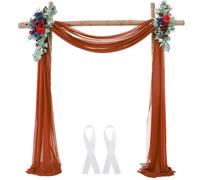 Tela para drapeado de arco de boda de terracota suave de 30 x 20 pies, tela de fondo sin arrugas para ceremonia, fiesta de cumpleaños y drapeado de arco de boda