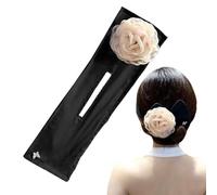 Tela para hacer moños de peluquería, para hacer moños perezosos, accesorio para moños, flores, accesorio femenino, fácil de enrollar rápido para principiantes, día de la madre