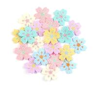 Tela para suministros de costura, 20 unidades/lote, apliques de flores bordadas, multicolor, 2,4 cm, parches de ropa, adhesivos para adornos de bricolaje, suministros de costura (mezclados)