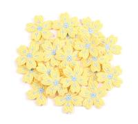 Tela para suministros de costura, 20 unidades/lote, apliques de flores bordadas, multicolor, 2,4 cm, parches de ropa, adhesivos para adornos de bricolaje, suministros de costura, accesorios (amarillo)