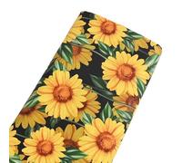 Tela Para Tapizar Tela acolchada de algodón con estampado girasoles por media yarda, coser ropa vestir, tela popelina textil for el hogar, Material costura DIY(145401)