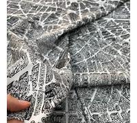 Tela Para Tapizar Tela estampada de algodón puro a la moda, vestido mujer primavera y verano, telas con patrones arquitectónicos popelina(WHITE)