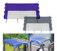 Tela para toldo de carretilla elevadora con PVC impermeable de doble cara, parte delantera transparente y cuerda de encuadernación para una instalación rápida y segura (gris, 105 x 125 cm)