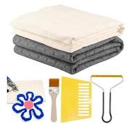 Tela para tuftage de alfombra con líneas marcadas - Kit de tela para tuftage, tejido hecho a mano, alfombra, tela de soporte antideslizante, bordado en puntada, tejido de líneas amarillas, kit COM