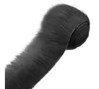 Tela Pelo Tiras, Esponjoso Suave Tela de piel sintética, 5×150CM Shaggy Durable Tela de Piel Sintética para cosplay bricolaje Pelo Papá Noel y adornos árboles Navidad (negro)
