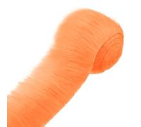 Tela Pelo Tiras, Esponjoso Suave Tela de piel sintética, 5×150CM Shaggy Durable Tela de Piel Sintética para cosplay bricolaje Pelo Papá Noel y adornos árboles Navidad (naranja)