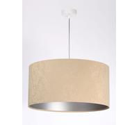 Tela Pendelleuchte Aylmer en Beige Plata Velur Óptica Ø50cm dormitorio Lámpara
