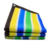 Tela personalizable de 400 x 500 cm resistente a los rayos UV con ojales de color a rayas para exteriores, para jardín, terraza e invernadero, 90 % de protección de sombra