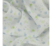 TELA PIQUÉ CANUTILLO ESTAMPADA CON LLUVIA DE FLORECILLAS SERIE SAKURA, ANCHO 150cm (1 METRO, CELESTE)