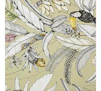 Tela por metros de loneta estampada digital - Half Panamá 100% algodón orgánico, Oeko-Tex Standard 100 - Ancho 280 cm - Largo a elección de 50 en 50 cm | Maragogi, tropical, tucanes - Verde, amarillo