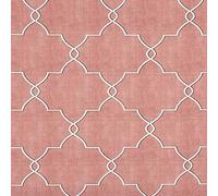 Tela por metros de loneta estampada digital - Half Panamá 100% algodón orgánico, Oeko-Tex Standard 100 - Ancho 280 cm - Largo a elección de 50 en 50 cm | Geométrico Vintage Adagio - Rosa coral