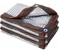 Tela reflectante con bordes y ojales, 4 x 7 m, cubierta para pérgola para coches, invernaderos, jardines, gallineros, casas de perros, lona de protección solar, material reflectante de aluminio