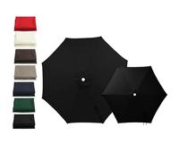 Tela Repuesto Sombrilla 6/8 Varillas, 2m 2.15m 2.5m 2.7m 3.0m 4.0m Toldo Impermeable Exterior, Cubierta Parasol Sombrillas Jardin Grandes, Sombrilla Terraza Exterior(Black,8-RIBS-9.2FT/2.80m)