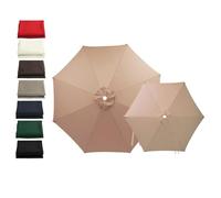 Tela Repuesto Sombrilla 6/8 Varillas, 2m 2.15m 2.5m 2.7m 3.0m 4.0m Toldo Impermeable Exterior, Cubierta Parasol Sombrillas Jardin Grandes, Sombrilla Terraza Exterior(Champagne,8-RIBS-6.6FT/2.0m)