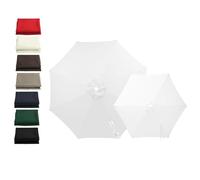 Tela Repuesto Sombrilla 6/8 Varillas, 2m 2.15m 2.5m 2.7m 3.0m 4.0m Toldo Impermeable Exterior, Cubierta Parasol Sombrillas Jardin Grandes, Sombrilla Terraza Exterior(White,6-RIBS-8.2FT/2.50m)