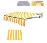 Tela retráctil de repuesto para patio, toldo impermeable de poliéster resistente a desgarros y decoloración, para 13/16/20 pies de diciembre (amarillo, 16 x 5 pies)