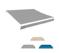 Tela retráctil para toldo de patio, resistente a los rayos UV, repuesto gris, 4 x 2,5 m, material de toldo para exteriores para una mayor sombra y protección